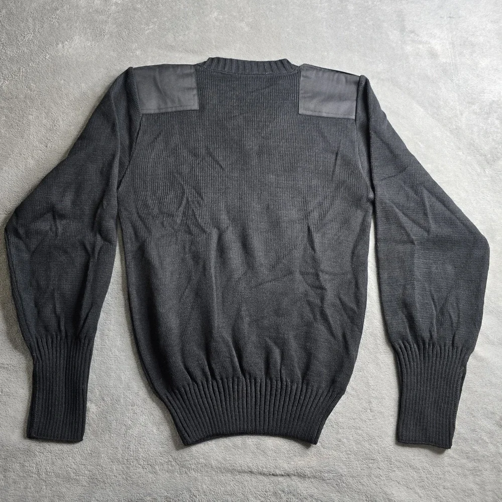 MILITARY EQUIPMENT CORPORATION OF AMERICA V-NECK SWEATER MENS SMALL BLACK